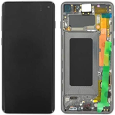 Samsung GH82-18850A Gyári Samsung Galaxy S10 zöld LCD kijelző érintővel kerettel előlap mobiltelefon, tablet alkatrész
