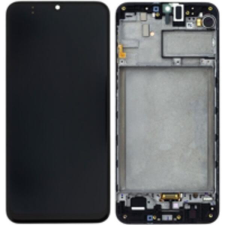 Samsung GH82-21265A Gyári Samsung Galaxy M30s OLED kijelző érintővel Fekete kerettel előlap mobiltelefon, tablet alkatrész