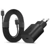 Samsung gyári hálózati töltő adapter Type-C bemenettel + 1,8 m-es Type-C - Type-C kábel - 25W - EP-TA800EBE + EP-DW767JBE - fekete (ECO csomagolás)