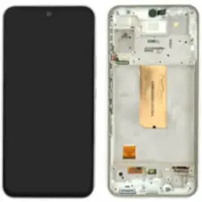 Samsung Gyári Samsung Galaxy A54 OLED kijelző érintővel Fehér kerettel előlap mobiltelefon, tablet alkatrész