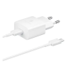 Samsung hálózati töltő type-c aljzat (5v / 2000 ma, 15w, pd gyorstöltés támogatás + type-c kábel) fehér