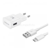Samsung hálózati töltő USB aljzat (15W, gyorstöltő + EP-DR140AWE Type-C kábel 80cm) FEHÉR (EP-TA200EWE_/_EP-DR140_)