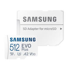 Samsung memóriakártya transflash 512gb (microsdxc evoplus blue - class 10, uhs-1) + sd adapter memóriakártya