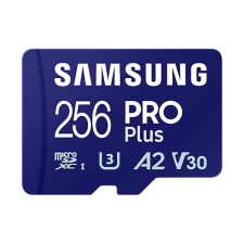 Samsung MicroSD kártya - 256GB MB-MD256SA/EU (PRO PLUSZ, USH-I, R180/W130, adapter, 256GB) memóriakártya