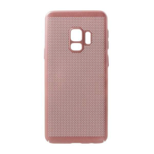 Samsung Műanyag telefonvédő (gumírozott, lyukacsos minta) ROZÉARANY [Samsung Galaxy S9 (SM-G960)] (5996457749508) tok és táska