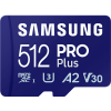 Samsung Pro Plus microSDXC memóriakártya + SD adapter, 512GB, Class10, V30, U3 (MB-MD512SA/EU)