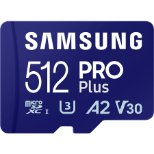 Samsung Pro Plus microSDXC memóriakártya + SD adapter, 512Gb, Class10, V30, U3 (Mb-Md512Sa/Eu) memóriakártya