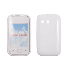 Samsung S5360 Galaxy Y, Szilikon tok, S-Case, fehér tok és táska