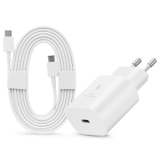Samsung SAM-0952 USB-C Hálózati töltő - Fehér (25W) + Kábel mobiltelefon kellék