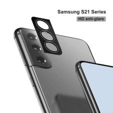 Samsung Samsung S21/S21 Plus Lito S+ 3D Fém Kamera Védő Üvegfólia - Fekete mobiltelefon kellék