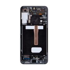 Samsung SM-S906B Galaxy S22 Plus kompatibilis LCD kijelző + érintő, kerettel, fekete mobiltelefon, tablet alkatrész