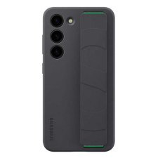 Samsung szilikon telefonvédő (matt, beépített szíj) FEKETE Samsung Galaxy S23 (SM-S911) tok és táska