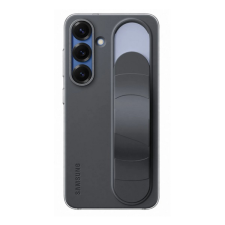 Samsung szilikon telefonvédő (matt, beépített szíj, kitámasztó) FEKETE Samsung Galaxy S25 (SM-S931) tok és táska