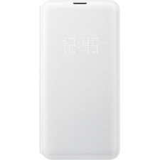 Samsung tok álló (aktív FLIP, oldalra nyíló, bankkártya tartó, LED kijelző, textil minta) FEHÉR Samsung Galaxy S10e (SM-G970) tok és táska