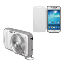 Samsung tok álló, műanyag keret (FLIP, objektívhez porvédő) FEHÉR [Samsung Galaxy S4 Zoom (SM-C101)] tok és táska