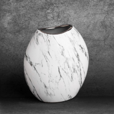 Sana kerámia váza márványos mintával Fehér 18x9x20 cm dekoráció