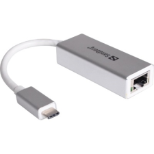 SANDBERG Kábel Átalakító - USB-C Gigabit Network Adapter (ezüst; USB-C bemenet; RJ45 kimenet; Gigabi kábel és adapter