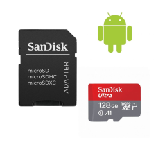 Sandisk 128GB microSDXC Ultra UHS-I A1 (Android) + adapterrel (186505) - Memóriakártya memóriakártya