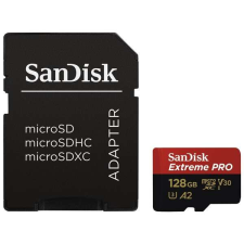 Sandisk 214504 MicroSDXC Extreme Pro kártya 128GB, 200MB/s C10, V30, UHS-I, U3, A2 memóriakártya