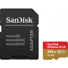 Sandisk 256GB microSDXC Extreme Plus Class 10 U3 A2 C10 V30 + adapterrel (SDSQXBD-256G-GN6MA) memóriakártya
