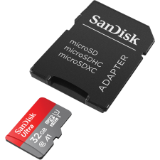 Sandisk 32GB Ultra microSDHC UHS-I CL10 memóriakártya + Adapter memóriakártya