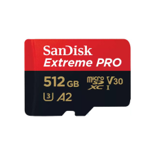 Sandisk 512GB microSDXC Class 10 U3 V30 A2 Extreme Pro + adapterrel memóriakártya
