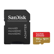 Sandisk 512GB microSDXC Extreme Class 10 U3 V30 A2 +adapterrel memóriakártya