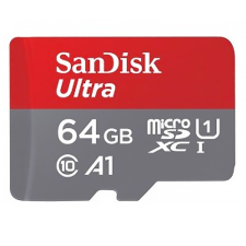 Sandisk 64gb microsdxc ultra class 10 uhs-i a1 + adapterrel 00215426 memóriakártya