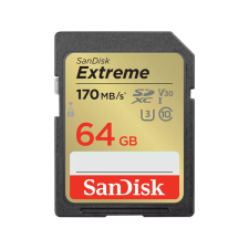 Sandisk 64GB SDXC Extreme Class 10 U3 UHS-I V30 memóriakártya