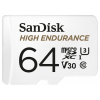 Sandisk High Endurance microSDXC 64GB V30, A2 (100MB/s) (183566)