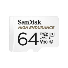 Sandisk Memóriakártya, microSDXC, 64GB, C10/UHS-I/U3/V30, SANDISK  High Endurance memóriakártya
