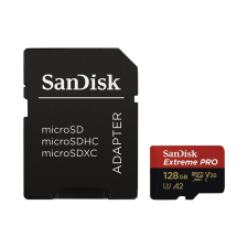 Sandisk Memóriakártya SANDISK microSDXC Extreme PRO U3 V30 128 GB + adapter memóriakártya