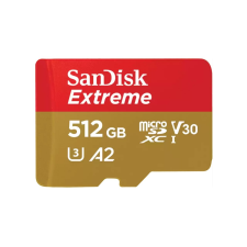 Sandisk microSD extreme kártya 512GB, 190/130 MB/s, A2 C10 V30 UHS-I U3 (121589) memóriakártya