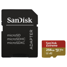 Sandisk MicroSD kártya - 256GB microSDXC Extreme (190/130 MB/s, Class 10 UHS-I U3, A2 V30) + adapter memóriakártya