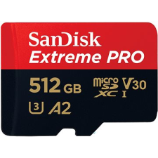 Sandisk microSDXC 512 GB Extreme PRO + Rescue PRO Deluxe + SD adapter memóriakártya