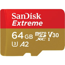 Sandisk microSDXC 64 GB Extreme Action Cams and Drones + Rescue PRO Deluxe + SD adapter memóriakártya