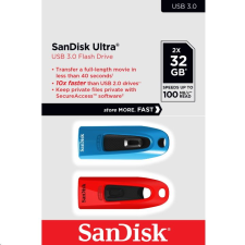 Sandisk Pen Drive 32GB USB 3.0 SanDisk Ultra piros-kék 2db/cs (SDCZ48-032G-G462) (SDCZ48-032G-G462) pendrive