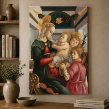  Sandro Botticelli - Mária a gyermekkel és két angyallal vászonkép dekoráció