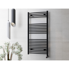 Sanimix Törölközőszárító radiátor 120cm x 60cm Íves, fekete fűtőtest, radiátor