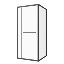  SANOSLIM csukló zuhanyajtó 80 x 200 cm matt fekete kád, zuhanykabin