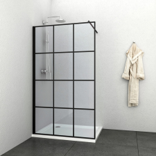Sanotechnik Elite Black zuhanyfal 118-120 cm x 195 cm fekete kád, zuhanykabin