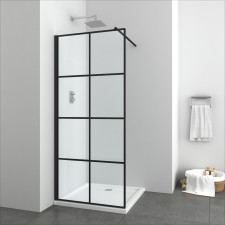 Sanotechnik ELITE BLACK ZUHANYFAL 98-100X195CM, 6MM BIZTONSÁGI ÜVEG, MATT FEKETE PROFIL kád, zuhanykabin