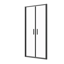 Sanotechnik Sanoslim kétszárnyas lengőajtó 100 cm matt fekete kád, zuhanykabin