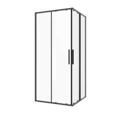 Sanotechnik Sanoslim zuhanyajtó sarokkabinhoz 70 cm matt fekete kád, zuhanykabin