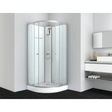 Sanotechnik Sanotechnik IDEA1 komplett zuhanykabin íves fehér 80x80x203 cm PS10 kád, zuhanykabin