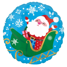  Santa in Sleigh, Télapó fólia lufi 43 cm party kellék