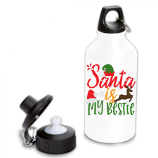 Santa is my bestie - Fémkulacs karácsonyi dekoráció