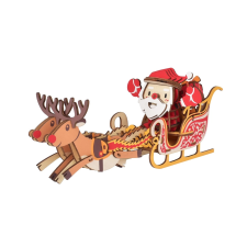 Santák szánja 3D fapuzzle puzzle, kirakós