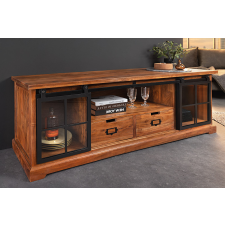 Santuzza Design komód Santuzza 160 cm üveg ajtós akác bútor