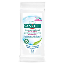  SANYTOL Fertőtlenítő törlőkendő, 36 db maxi/72 db standard, SANYTOL, antiallergén tisztító- és takarítószer, higiénia